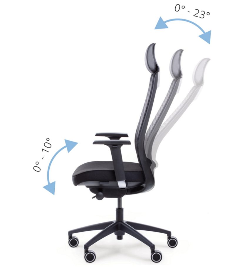 regulowane oparcie i siedzisko fotel ergonomiczny Shine EFG 100B