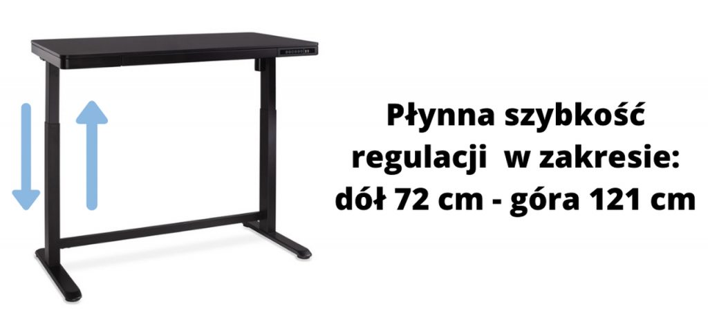 biurko elektryczne z regulowanÄ… wysokoÅ›ciÄ… Smart ZB-150 - zakres regulacji