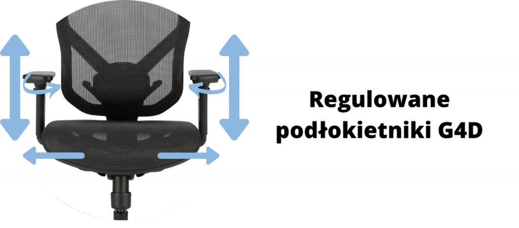ergonomiczne krzesło biurowe Zhuo Sulaco - regulacja podłokietników 