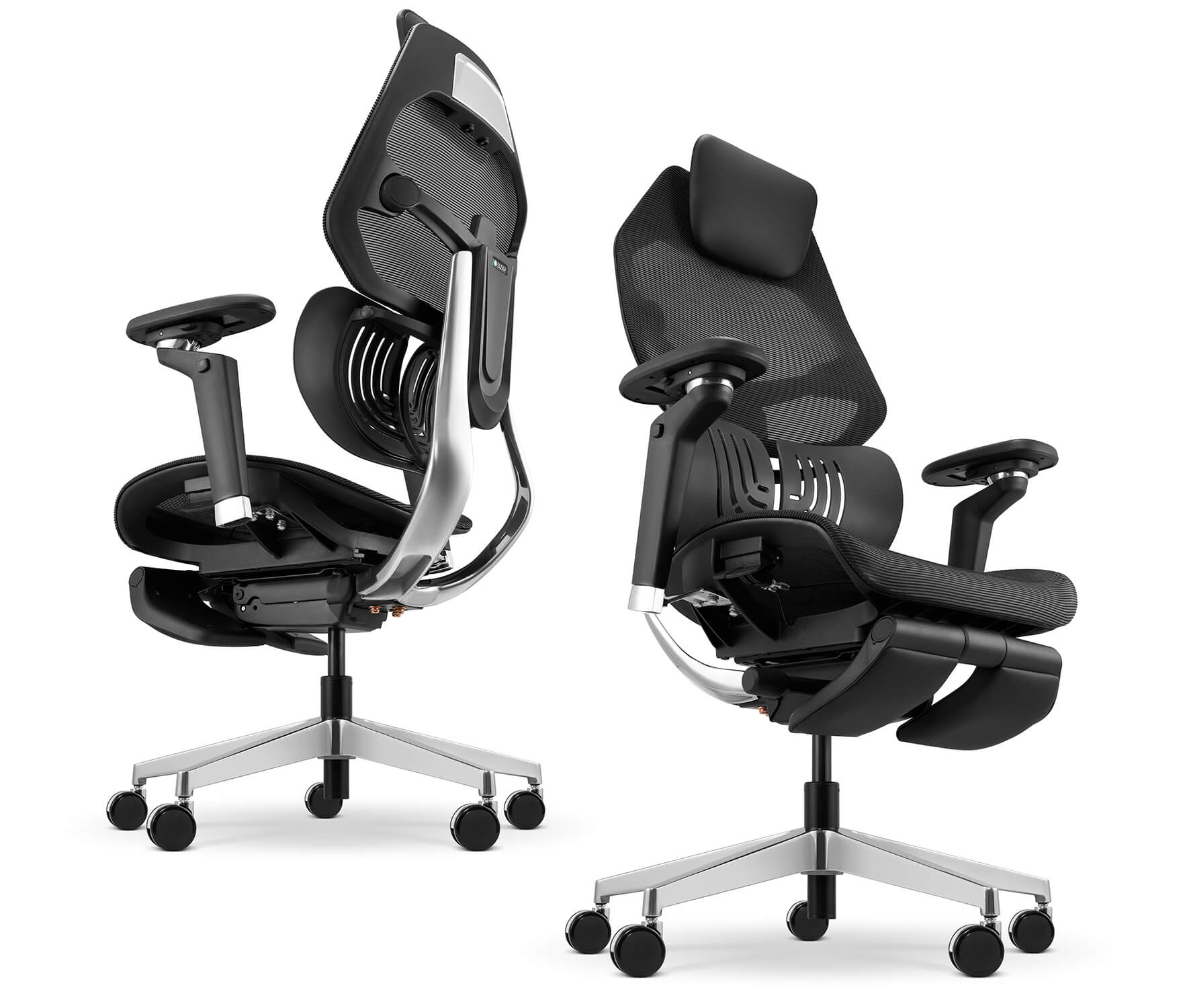 Zestaw do pracy i relaksu z podnóżkiem 170–195 cm: fotel Shadow Throne + biurko elektryczne - obrazek 8