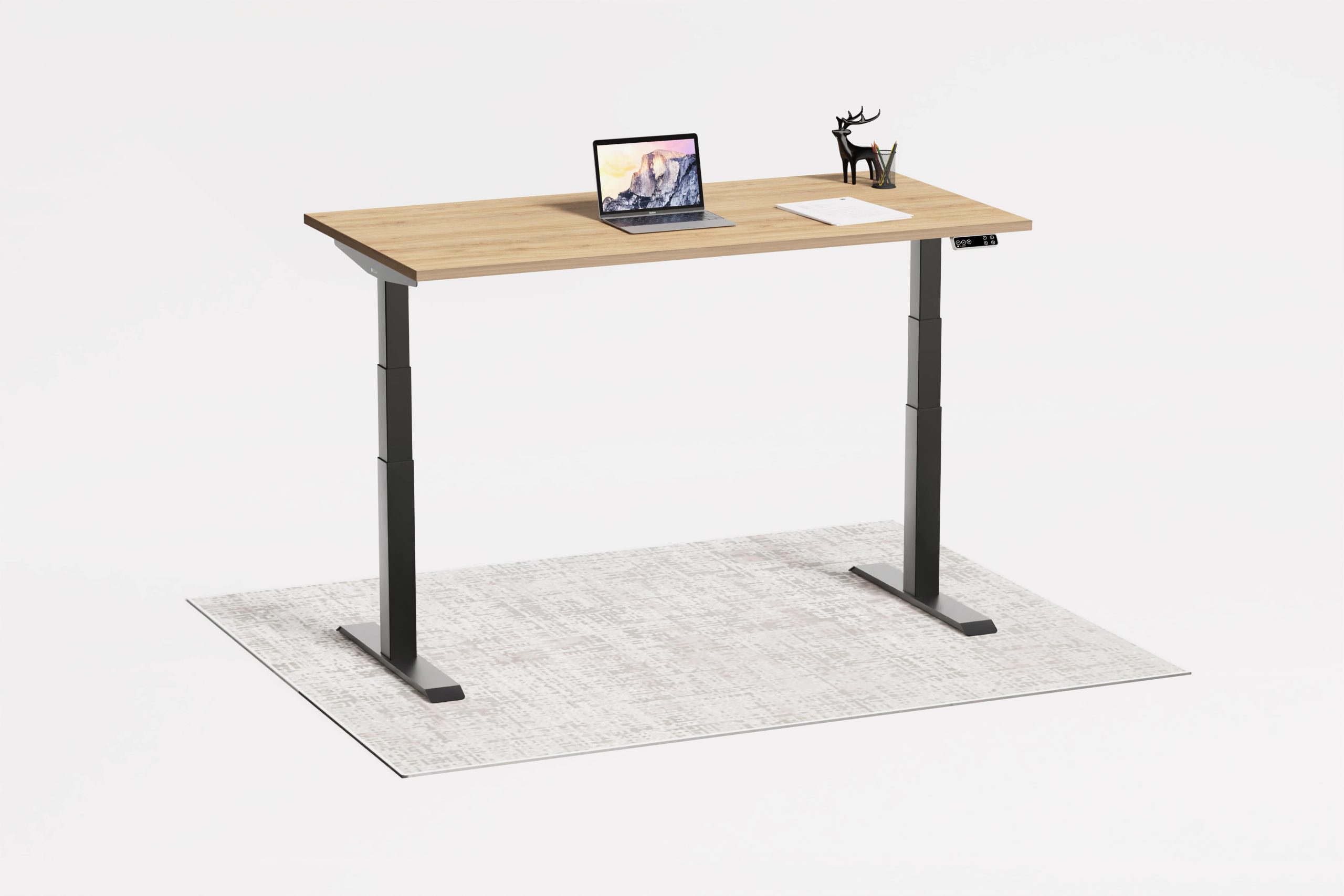 Zestaw do pracy i relaksu z podnóżkiem 170–195 cm: fotel Shadow Throne + biurko elektryczne - obrazek 11