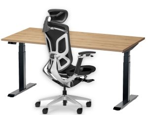Zestaw dla programisty 160-190 cm: fotel Challenger + biurko elektryczne