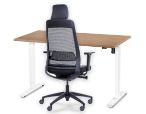 Zestaw startowy 160-190 cm: fotel Shine + biurko elektryczne